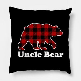 Uncle Bear Red Plaid Christmas Pajama Family Pillow