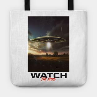 Watch The Skies UFO Alien Invasion v2 Tote