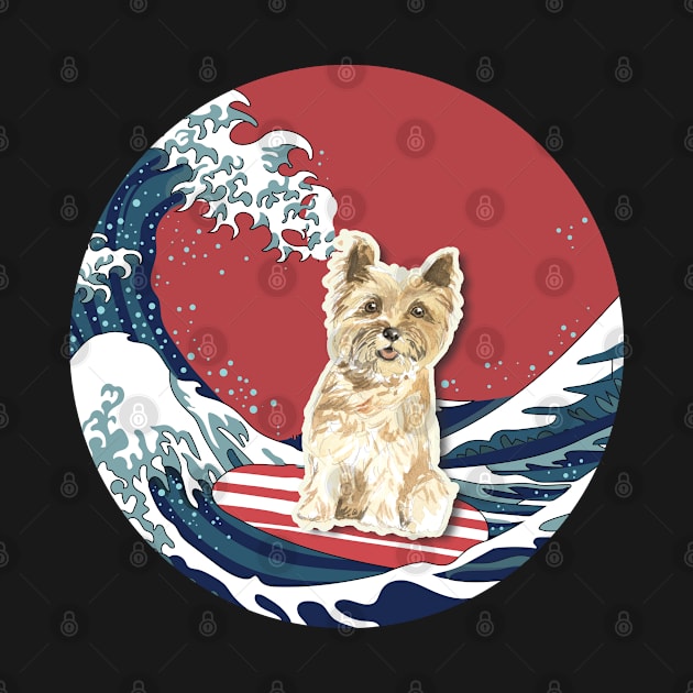 Cairn Terrier Gifts - Ocean Waves Surfing Cairn Terrier.  Gifts For Cairn Terrier Moms, Dads & Owners by StudioElla