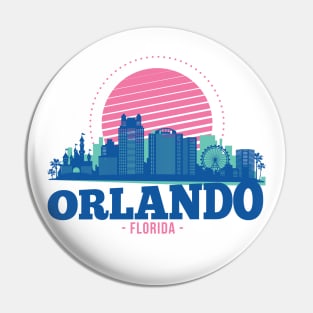 Retro Orlando, Florida Skyline Pin