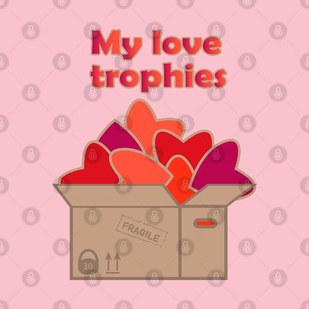 Valentine hearts in box My love trophies by Cute-Design