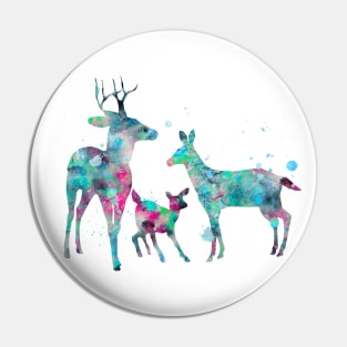 Deer Family Watercolor Painting 2 Pin