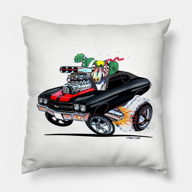 MONSTER MUSCLE Black n Red Vince Crains High Octane Art! Pillow by vincecrain