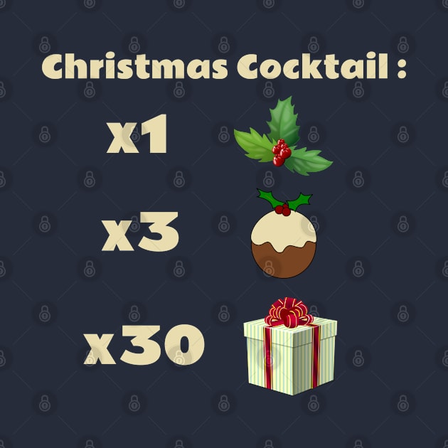 Christmas Cocktail, Cocktail recipe, Holly, Christmas Pudding, Christmas Gift, Funny Cocktail Stickers by Style Conscious