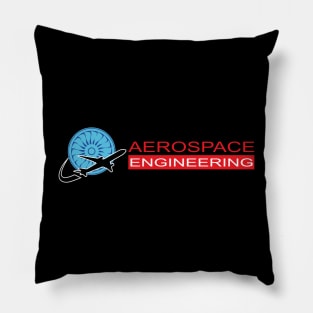 Aerospace engineering text, aircraft engineer logo Pillow