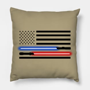 Light saber American flag Horizontal Pillow