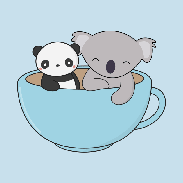 Kawaii Cute Koala and Panda by wordsberry