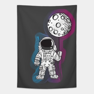 Astronaut Moon Balloon Tapestry