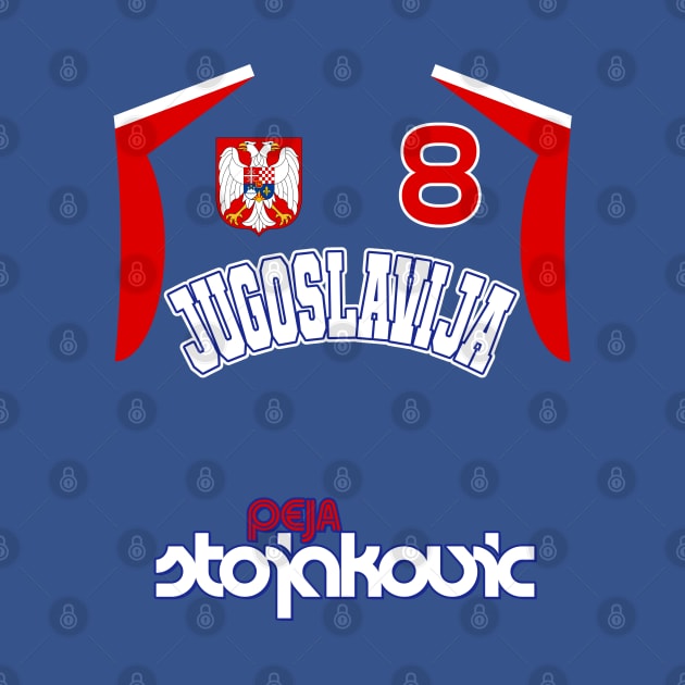 Peja Stojakovic Retro Yugoslavia Euro Basketball Fan Design by darklordpug