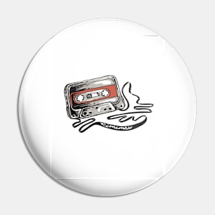 Cassette retro illustration Pin