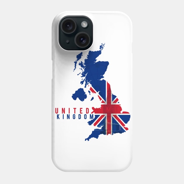 United Kingdom Map Phone Case by Ynes87