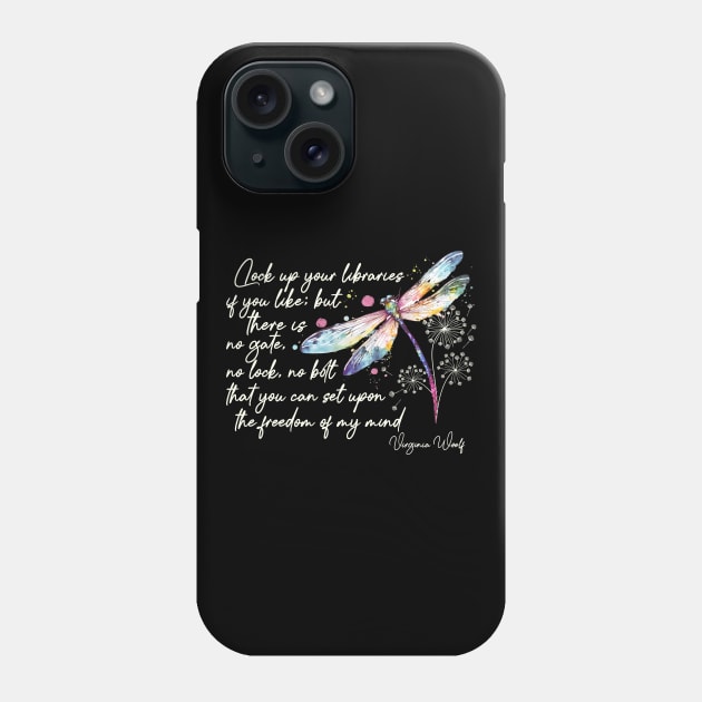 Virginia Woolf's freedom quote design in ivory Phone Case by PoeticTheory