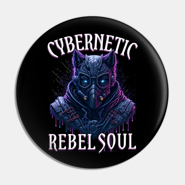 Cybernetic Rebel Soul Pin by QuirkyPrintShop