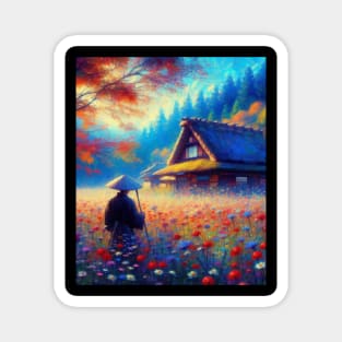 Japanese house - impressionism Magnet