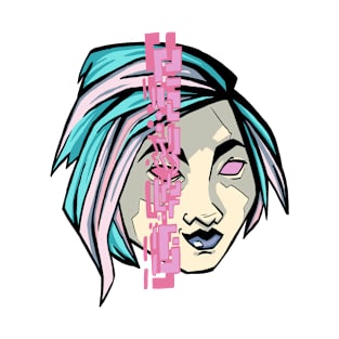 Cyberpunk Girl - Colorful Artwork T-Shirt