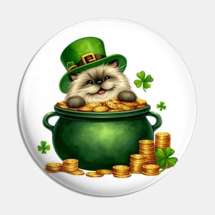 St Patricks Day Himalayan Cat Pin