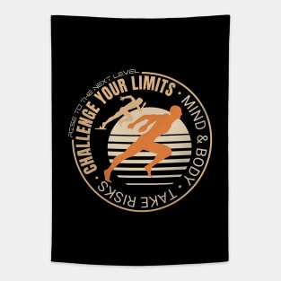 Challenge Your Limits Next Level Inspirational Quote Phrase Text Tapestry