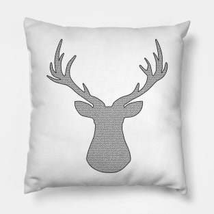 Deer - geometric pattern - gray and white. Pillow