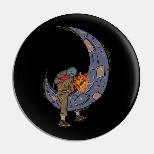 Welder Moon Pin by damnoverload