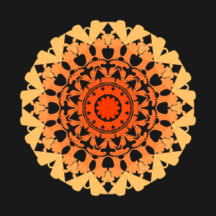 Mandala 04 orange gradient flower T-Shirt