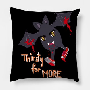 Halloween spoopy bat in black Pillow