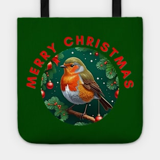 Merry Christmas Robin Tote