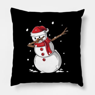 Dabbing Snowman Santa Hat - Funny Christmas Gift Pillow