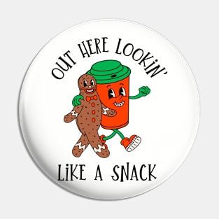 Boujee Looking Like A Snack, Retro Funny Christmas Pin
