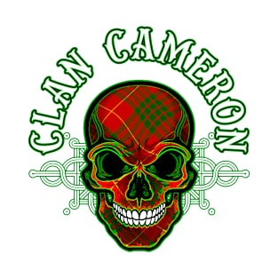 Scottish Clan Cameron Tartan Celtic Skull T-Shirt