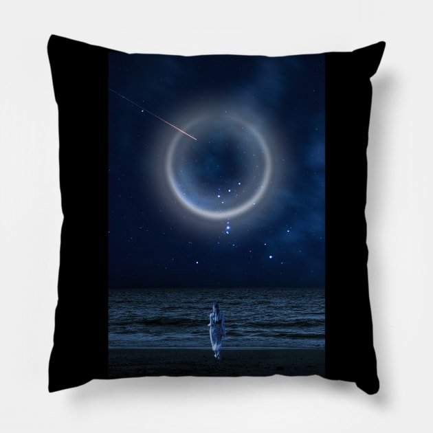 Night At The Beach Pillow by tjimageart