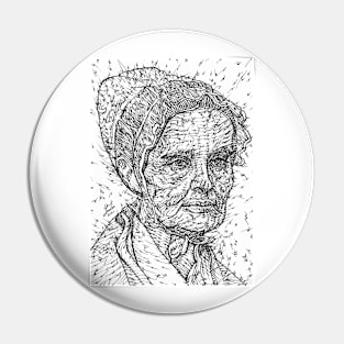 LUCRETIA MOTT ink portrait Pin