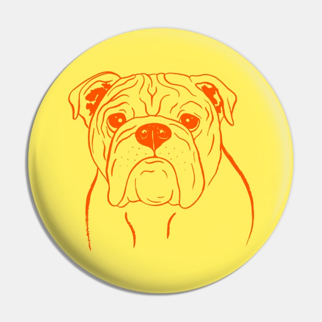 English Bulldog (Yellow and Orange) Pin by illucalliart