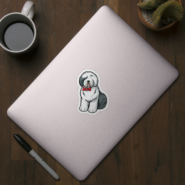 Old English Sheepdog Sticker for Sale by animalartbyjess