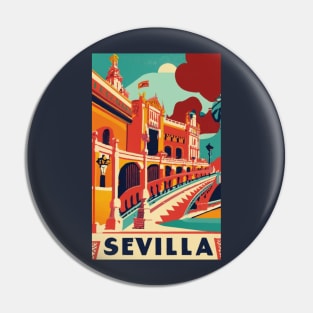 A Vintage Travel Art of Seville - Spain Pin