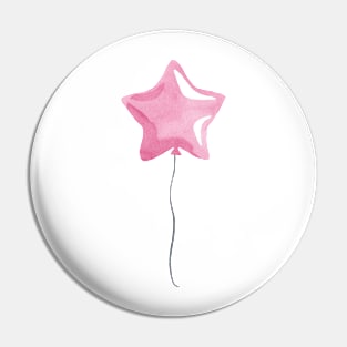 Pink star balloon Pin