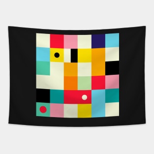 Geometric Bauhaus Pattern | Retro Arcade Video Game | Abstract Shapes Tapestry