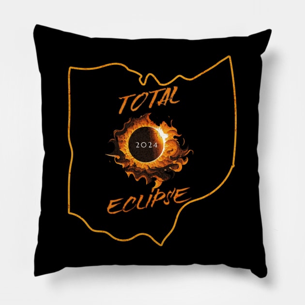 Total Eclipse 2024 Ohio Pillow by 5 Points Designs