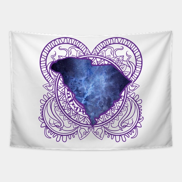 South Carolina Mandala Tapestry by Manfish Inc.