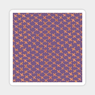 X stitches pattern - orange and purple Magnet