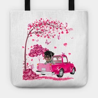 Valentine's Day Love Pickup Truck Standard Schnauzer Tote