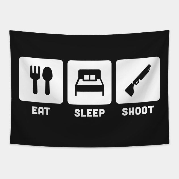 Eat, Sleep, Shoot | Shotgun & Skeet Shooting Tapestry by MeatMan