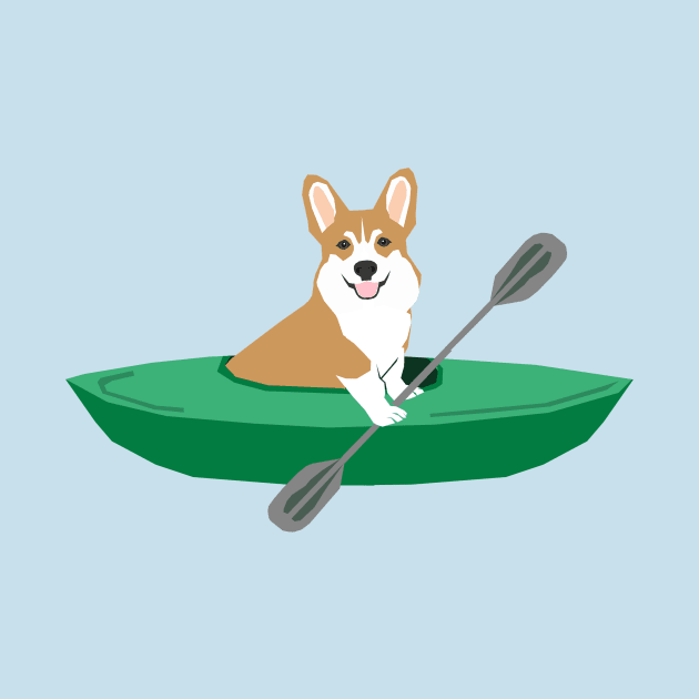 Kayak Corgi by friendlypets