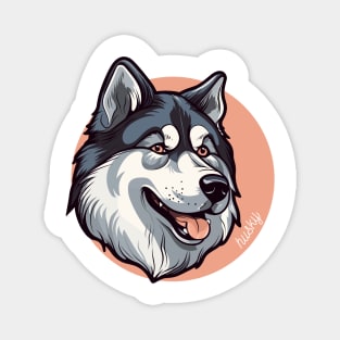 Siberian Husky Dog Breed Cursive Graphic Magnet