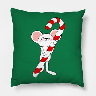 Cute Mouse with Candy Cane Pillow