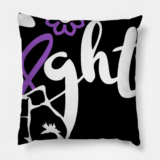 Fight Faith Hope Cure Support Gastric Cancer Awareness Periwinkle Ribbon Warrior Pillow by celsaclaudio506