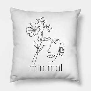 Minimalist Art - Modern Face Line Drawing Pillow