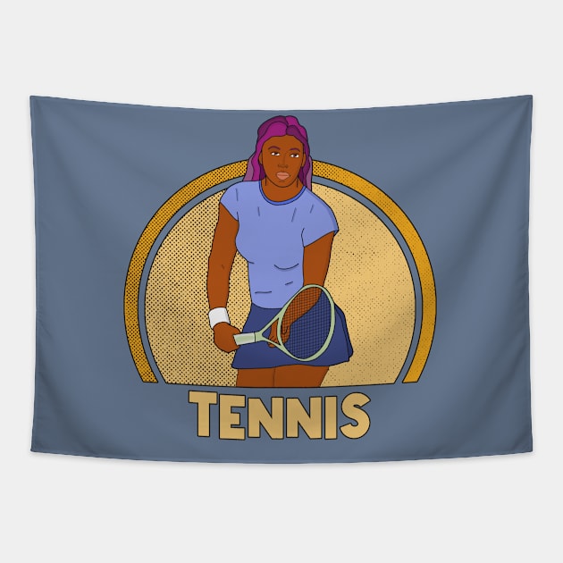 Woman Tennis Tapestry by DiegoCarvalho