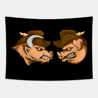 Cow and Pig BBQ Battle Tapestry