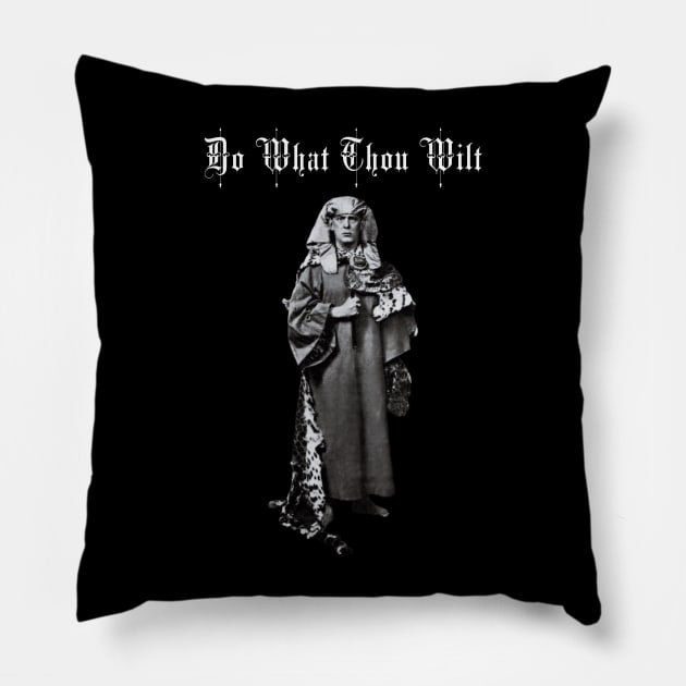 Aleister Crowley: Do What Thou Wilt Pillow by Aflamed Designs