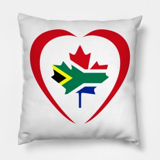 Canadian South African Multinational Patriot Flag Series (Heart) Pillow